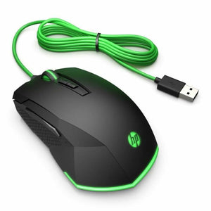 Mouse HP Pavilion 200 USB Schwarz grün Gaming Mit Kabel