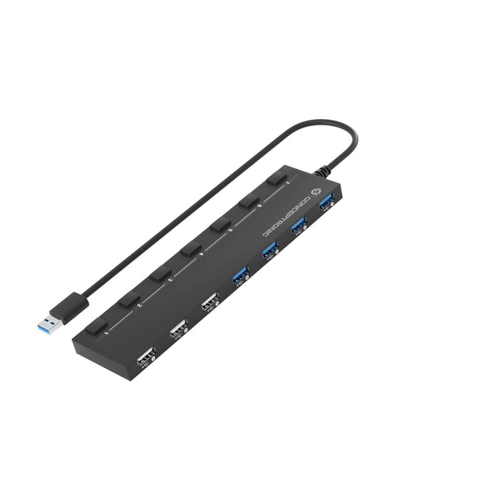 Hub USB Conceptronic HUBBIES09BP Schwarz 7 in 1