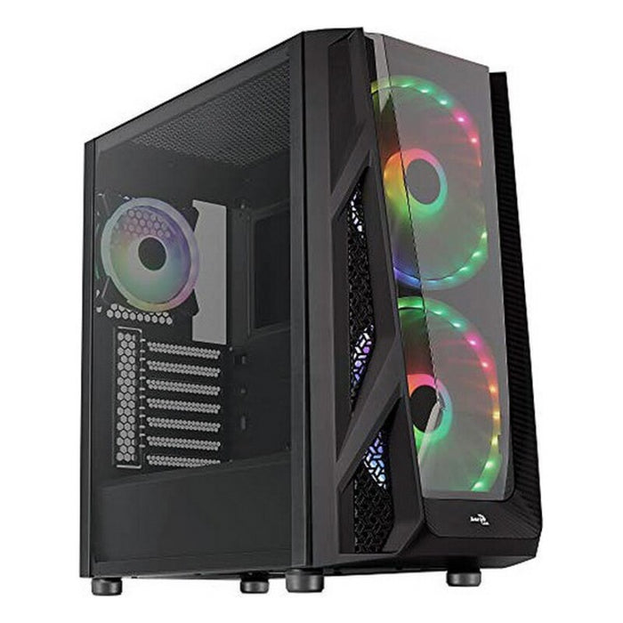 Gehäuse Semitour Mikro ATX / Mini ITX / ATX Aerocool NIGHTHAWKDUOBK RGB USB 3.0 Ø 20 cm Schwarz