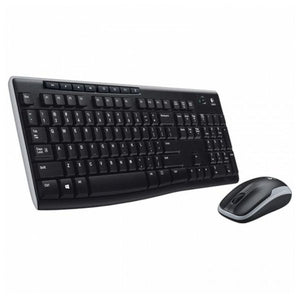 Tastatur mit Drahtloser Maus Logitech 920-004513 Schwarz Spanisch