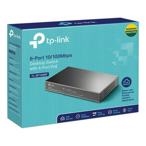 Schalter für das Büronetz TP-Link TL-SF1008P RJ45 PoE 1.6 Gbps Schwarz