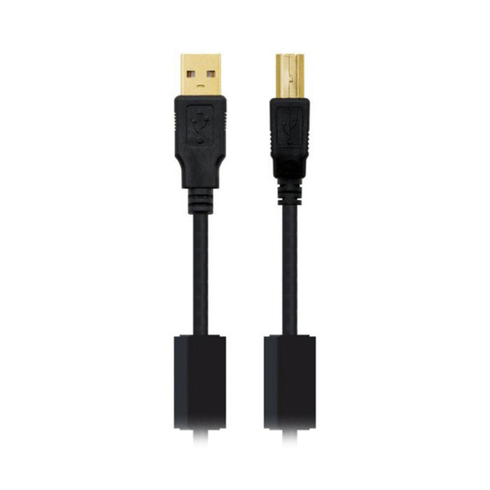 USB 2.0 A zu USB-B-Kabel NANOCABLE 10.01.120 Schwarz