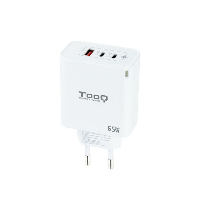 Wandladegerät TooQ Cargador de Pared GaN 2USB-C/PD + USB-A/QC 65W, Blanco