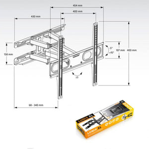 TV Wandhalterung mit Arm Axil 0593E 26"-65" 30 Kg Schwarz